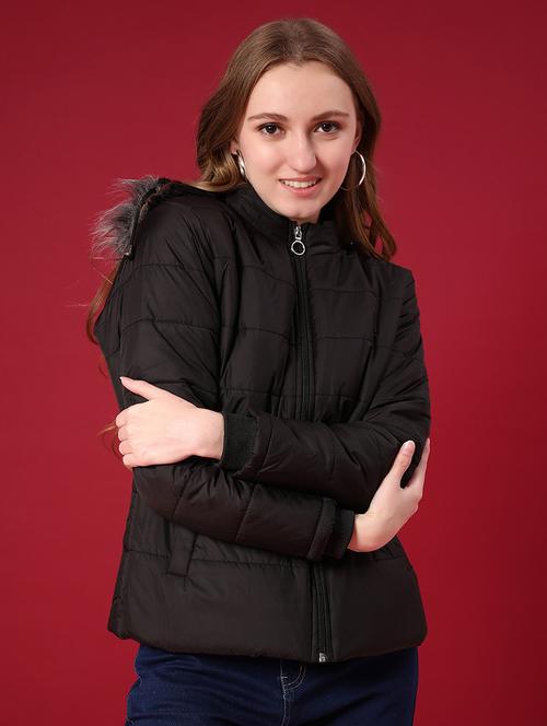 women solid long sleeve puffer jacket - 21992015 - Very Small Image - 1