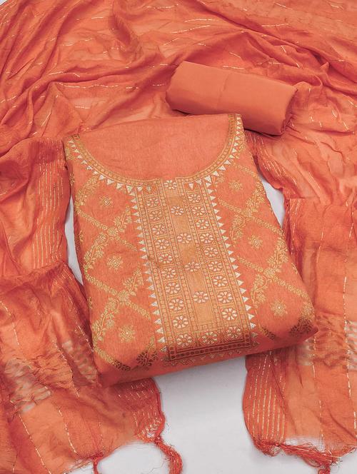 women self design zari work unstitched suit set - 21992434 - Very Small Image - 1