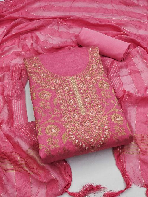 women self design zari work unstitched suit set - 21992462 - Very Small Image - 1