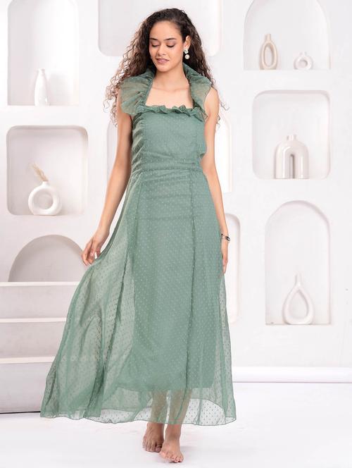 women self designed halter neck backless maxi dress - 21992487 - Very Small Image - 1