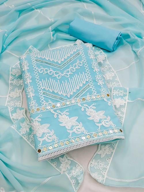 women solid with work embroidered unstitched suit set - 21992512 - Very Small Image - 1