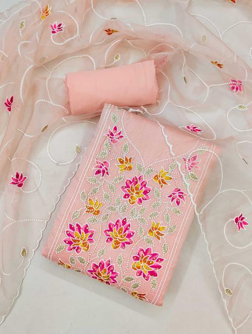 women floral embroidered unstitched suit set - 21992671 - Very Small Image - 1