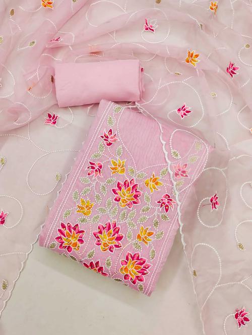 women floral embroidered unstitched suit set - 21992674 - Very Small Image - 1