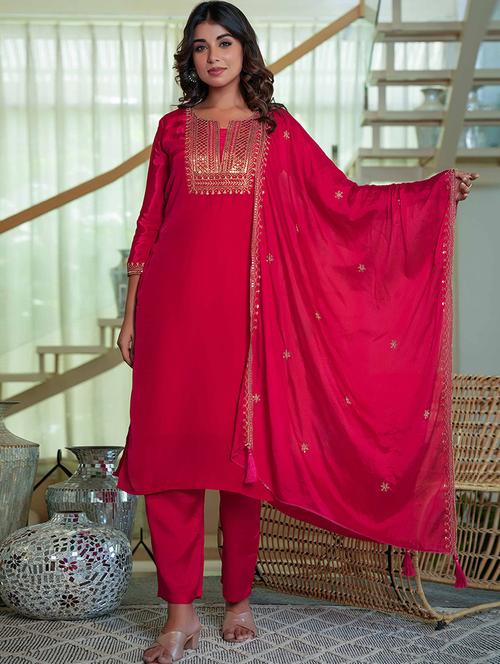 women embellished kurta pant with dupatta set - 21993600 - Very Small Image - 1