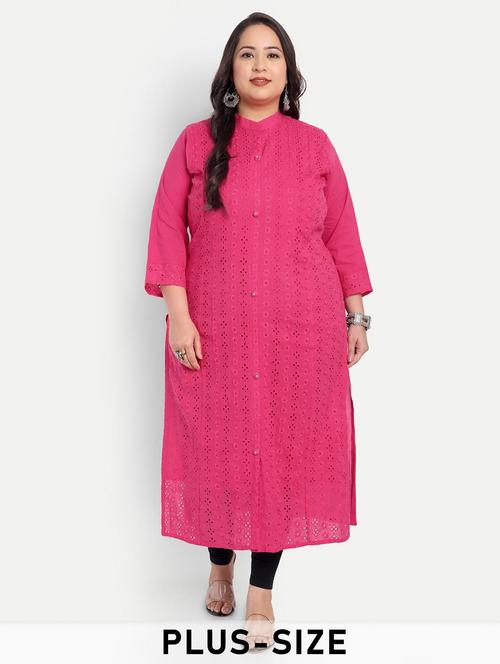 women plus size self designed straight kurta - 21993641 - Very Small Image - 1