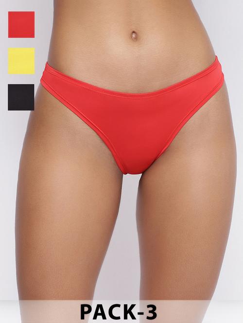 women pack of 3 solid low rise thongs - 21993842 - Very Small Image - 1