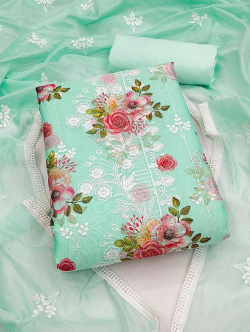 women floral print embroidery unstitched suit set - 21993915 - Very Small Image - 1