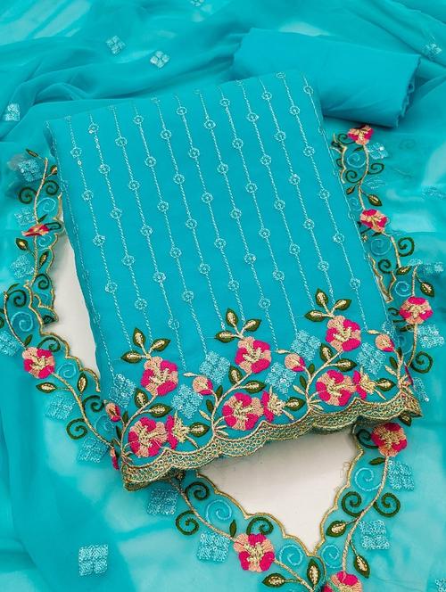 women embroidered unstitched suit set - 21993933 - Very Small Image - 1