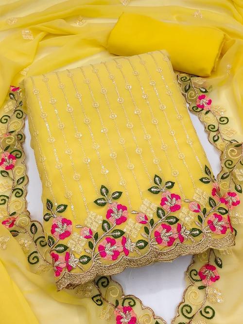 women embroidered unstitched suit set - 21993935 - Very Small Image - 1