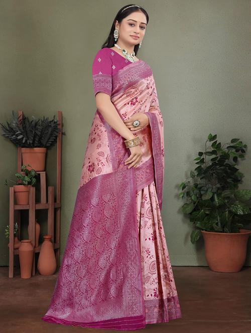 women self design banarasi saree with blouse - 21994510 - Very Small Image - 1