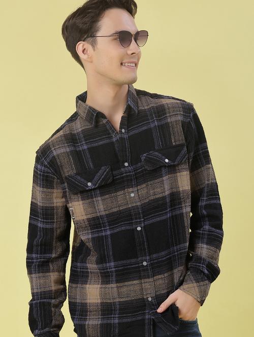 men checkered long sleeve regular fit casual shirt - 21994729 - Very Small Image - 1