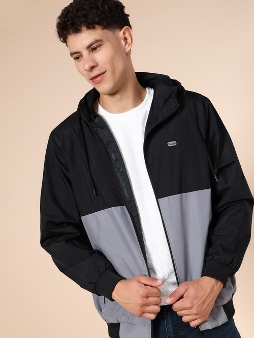 men color block long sleeve casual jacket - 21995041 - Very Small Image - 1