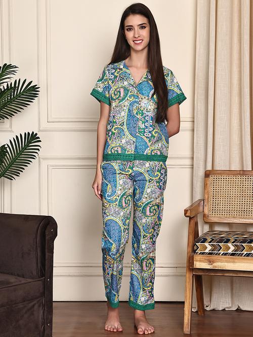 women printed nightwear pyjama set - 21995911 - Very Small Image - 1