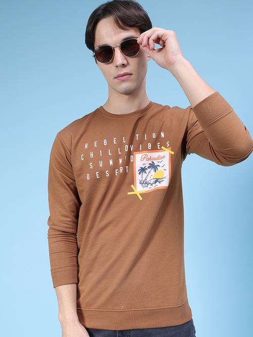 men chest print long sleeve regular fit sweatshirt - 21996692 - Very Small Image - 1