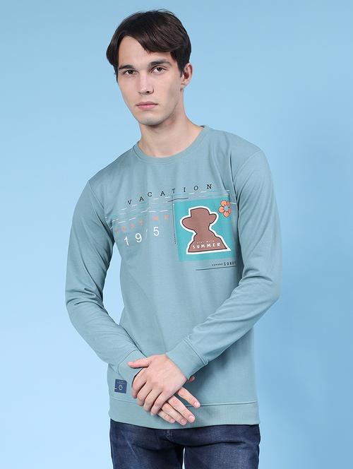 men chest print long sleeve regular fit sweatshirt - 21996695 - Very Small Image - 1