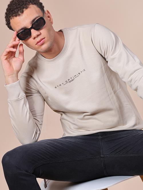 men typographic long sleeve regular fit sweatshirt - 21996725 - Very Small Image - 1