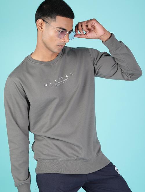 men typographic long sleeve regular fit sweatshirt - 21996728 - Very Small Image - 1