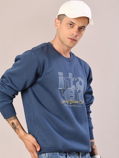 blue cotton front print sweatshirt - 21996741 - Very Small Image - 1