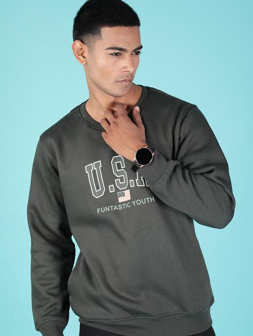 men typographic long sleeve regular fit sweatshirt - 21996742 - Very Small Image - 1