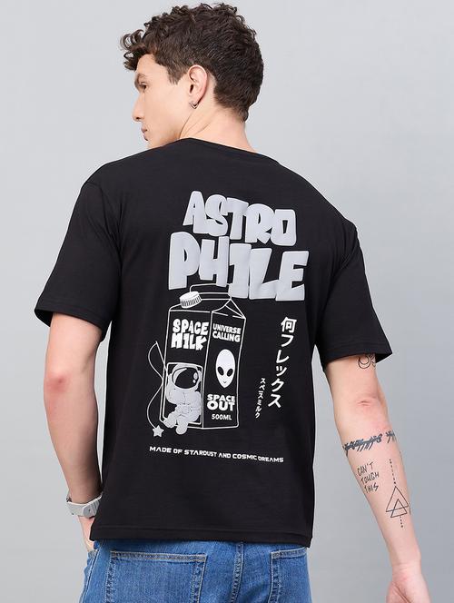 men front & back print round neck regular fit t-shirt - 21997158 - Very Small Image - 1