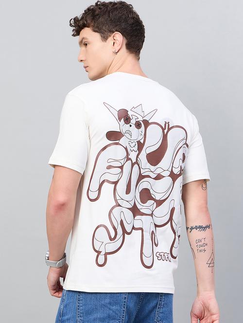 men front & back print round neck regular fit t-shirt - 21997159 - Very Small Image - 1