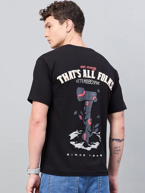 men front & back print round neck regular fit t-shirt - 21997164 - Very Small Image - 1