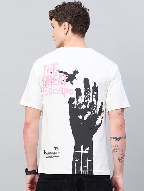 men front & back print round neck regular fit t-shirt - 21997166 - Very Small Image - 1