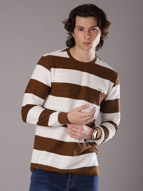 men stripes long sleeve slim fit t-shirt  - 21997578 - Very Small Image - 1