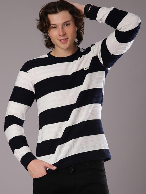 men stripes long sleeve slim fit t-shirt  - 21997580 - Very Small Image - 1