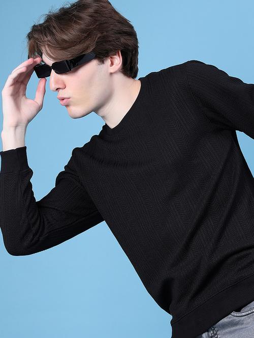 men self design long sleeve regular fit pullover - 21997617 - Very Small Image - 1