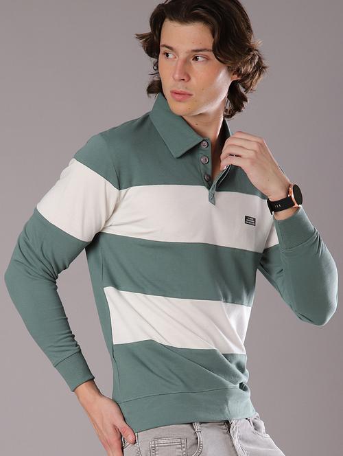 men color block long sleeve slim fit t-shirt  - 21997629 - Very Small Image - 1