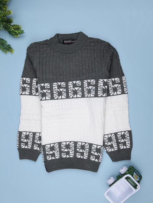 boys self design long sleeve pullover sweater - 21997648 - Very Small Image - 1