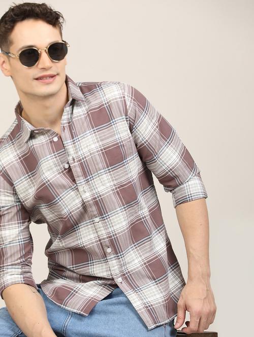 men checkered long sleeve regular fit casual shirt - 21997929 - Very Small Image - 1