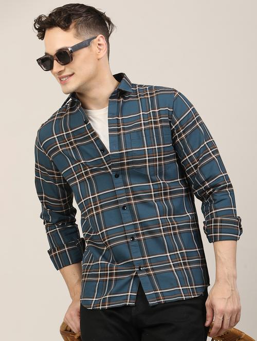 men checkered long sleeve regular fit casual shirt - 21997932 - Very Small Image - 1