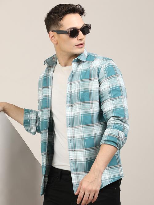 men checkered long sleeve regular fit casual shirt - 21997933 - Very Small Image - 1