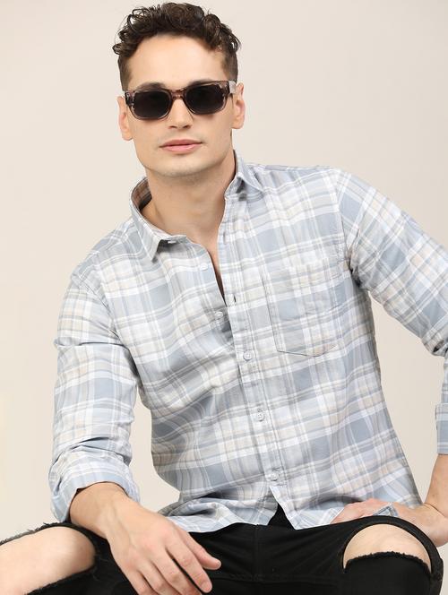 men checkered long sleeve regular fit casual shirt - 21997936 - Very Small Image - 1