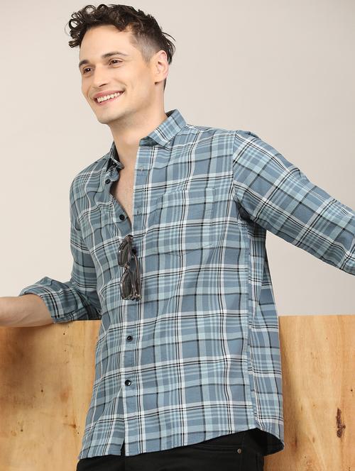 men checkered long sleeve regular fit casual shirt - 21997937 - Very Small Image - 1