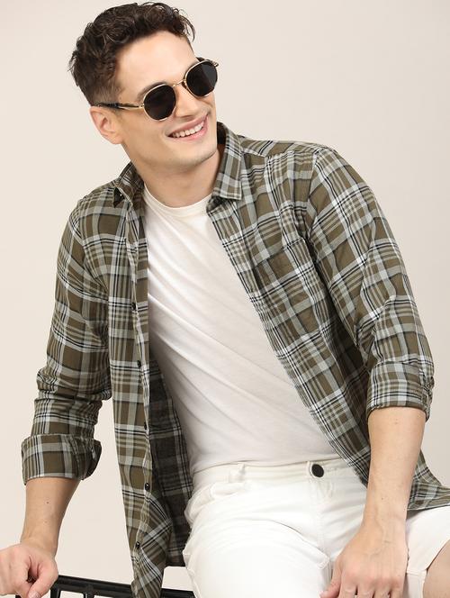 men checkered long sleeve regular fit casual shirt - 21997941 - Very Small Image - 1