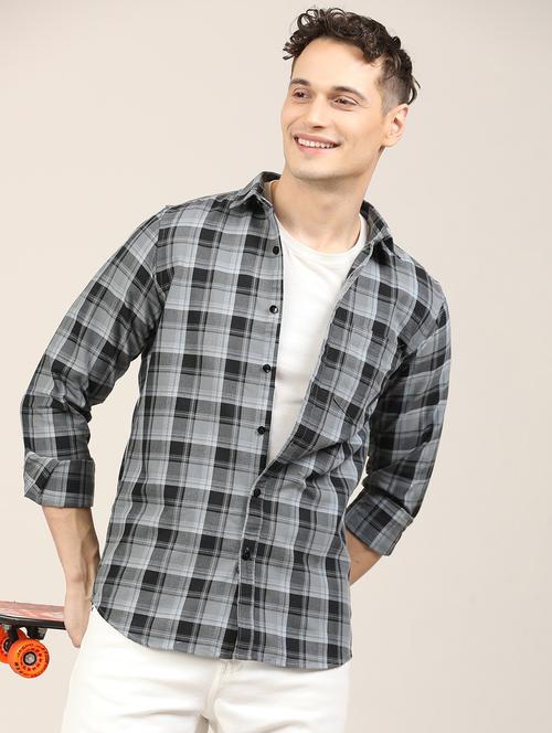 men checkered long sleeve regular fit casual shirt - 21997942 - Very Small Image - 1