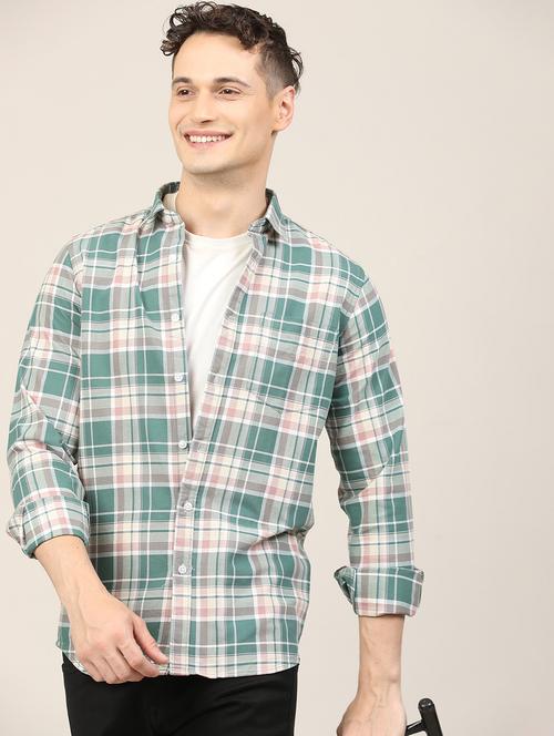 men checkered long sleeve regular fit casual shirt - 21997944 - Very Small Image - 1