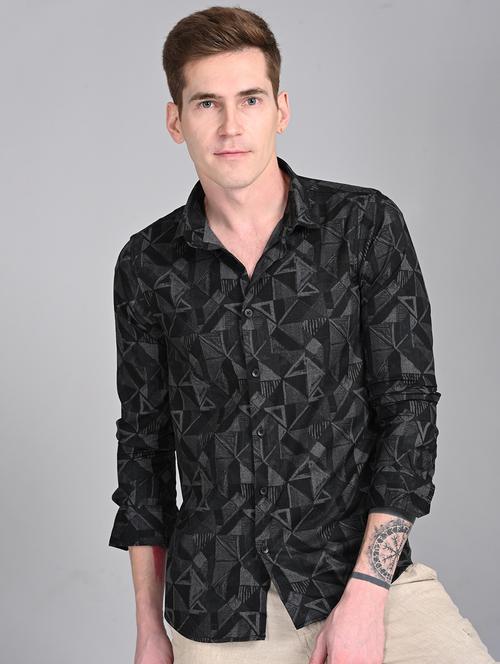men printed long sleeve regular fit casual shirt - 21997961 - Very Small Image - 1