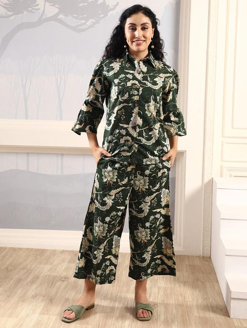 women printed three quarter sleeve ethnic co-ord set - 21998263 - Very Small Image - 1