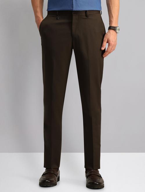 men solid mid rise slim fit formal trouser - 21998363 - Very Small Image - 1