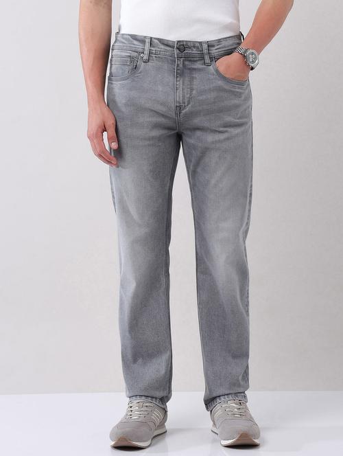 men washed mid rise straight fit jeans - 21998414 - Very Small Image - 1