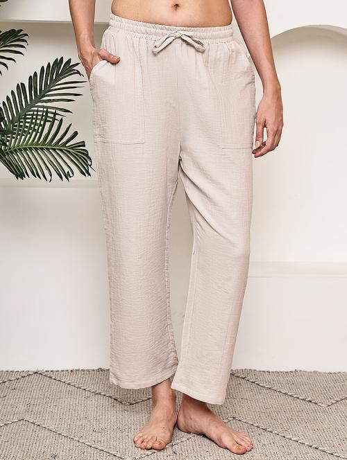 women solid mid rise loungewear pajama - 21998607 - Very Small Image - 1