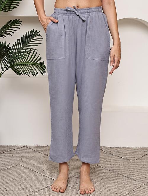 women solid mid rise loungewear pajama - 21998613 - Very Small Image - 1