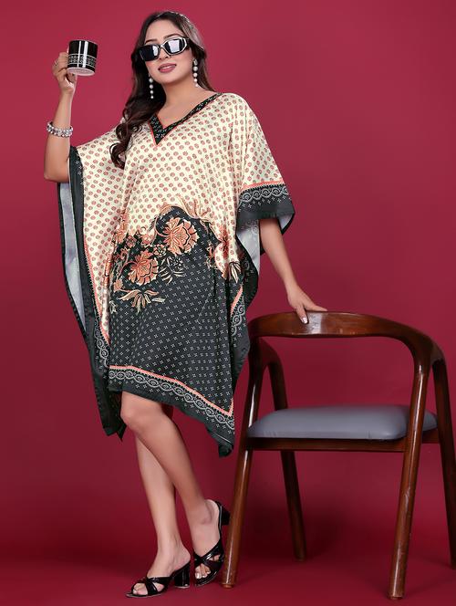 Women Printed Kimono Sleeve Kaftan Dress - 21998629 - Very Small Image - 1