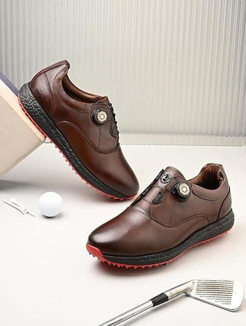 hitcaro men's premium leather pull - on professional golf shoes - 21998669 - Very Small Image - 1
