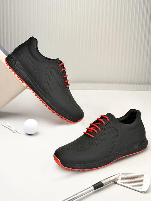 hitcaro men's premium leather lace - up professional golf shoes - 21998681 - Very Small Image - 1