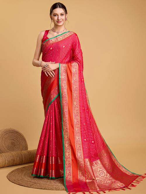 women self design banarasi saree with blouse - 21998771 - Very Small Image - 1